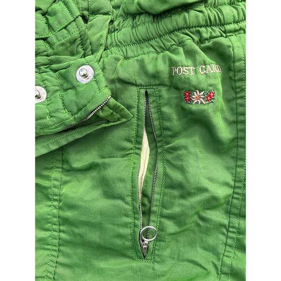 Vintage 80’s Post Card Italian ski wear 2 piece suit size 48 bright green retro - Picture 8 of 11